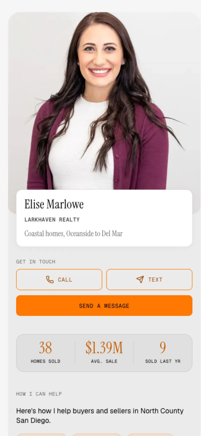 Agent profile on a phone