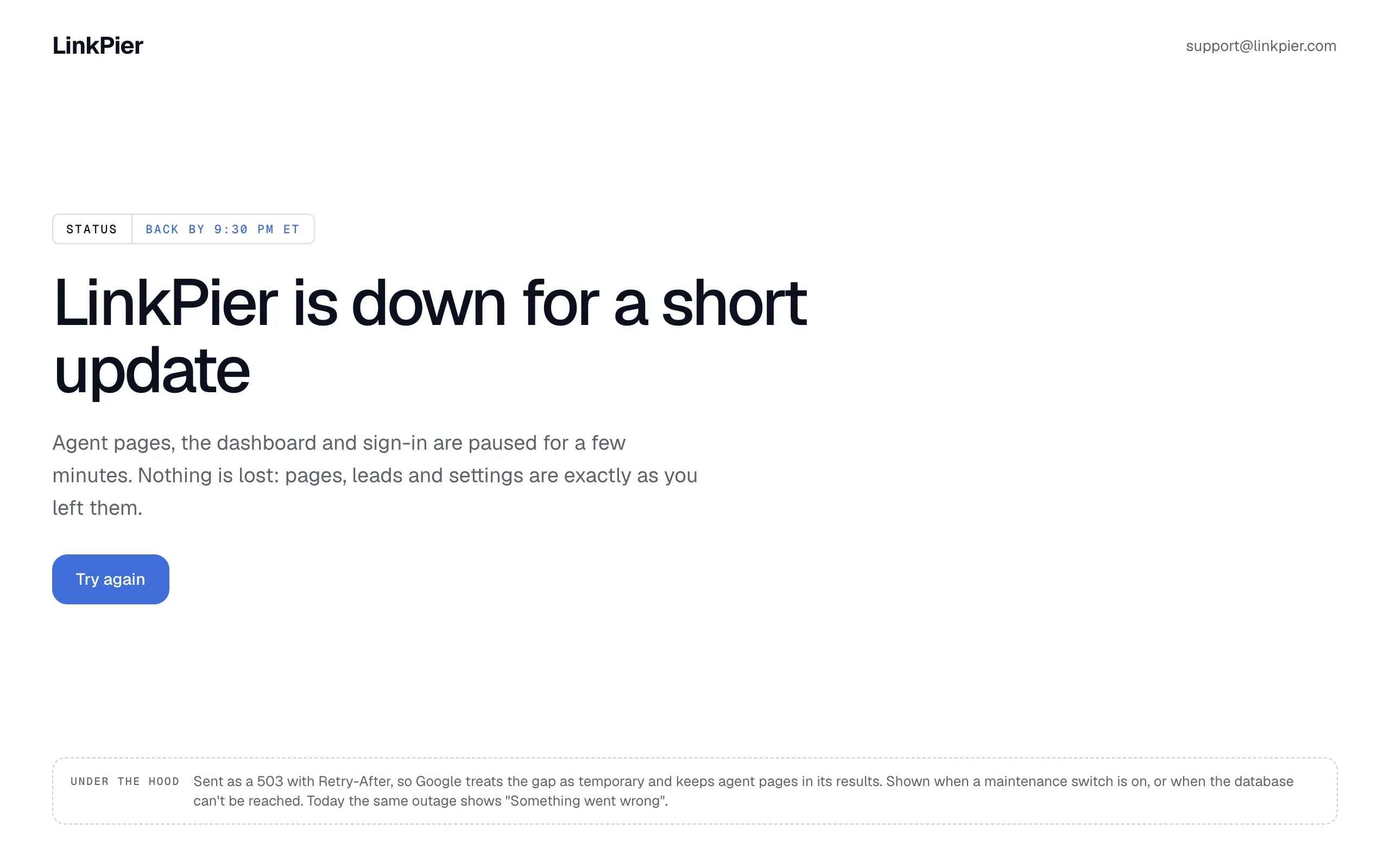 Down for a short update