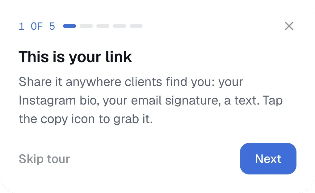 Tour step 1: This is your link
