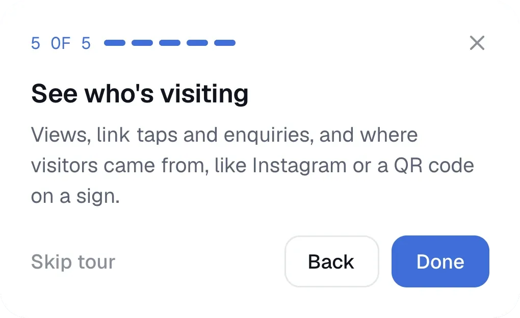 Tour step 5: See who's visiting