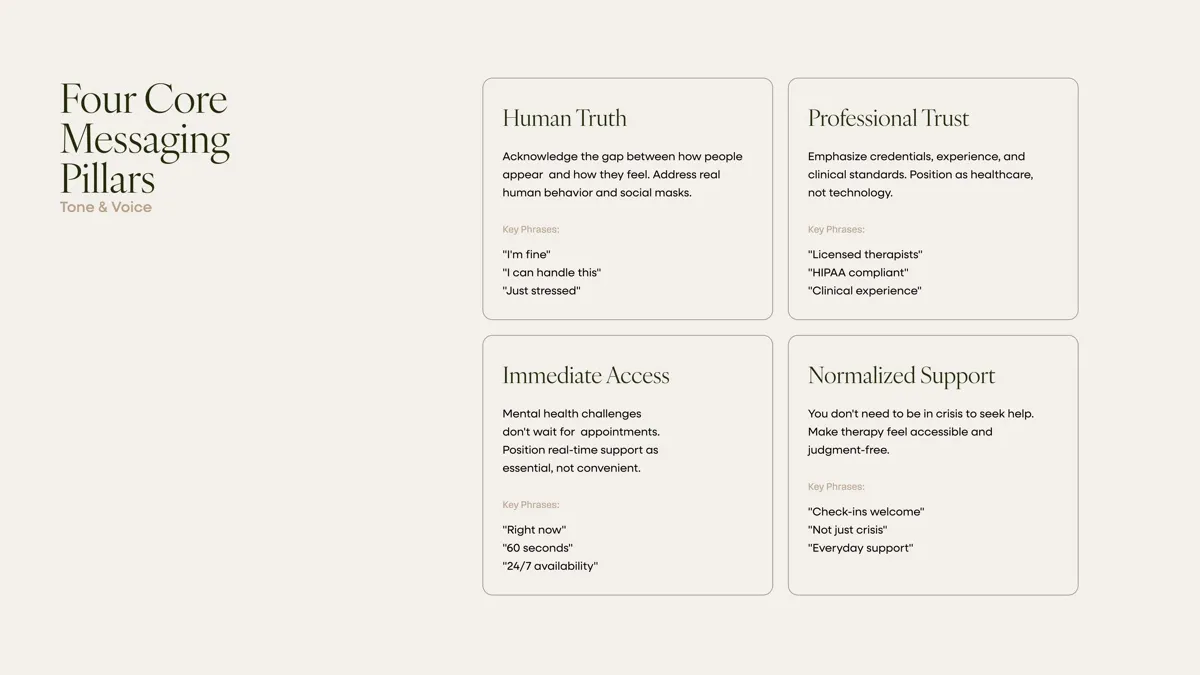 Four core messaging pillars