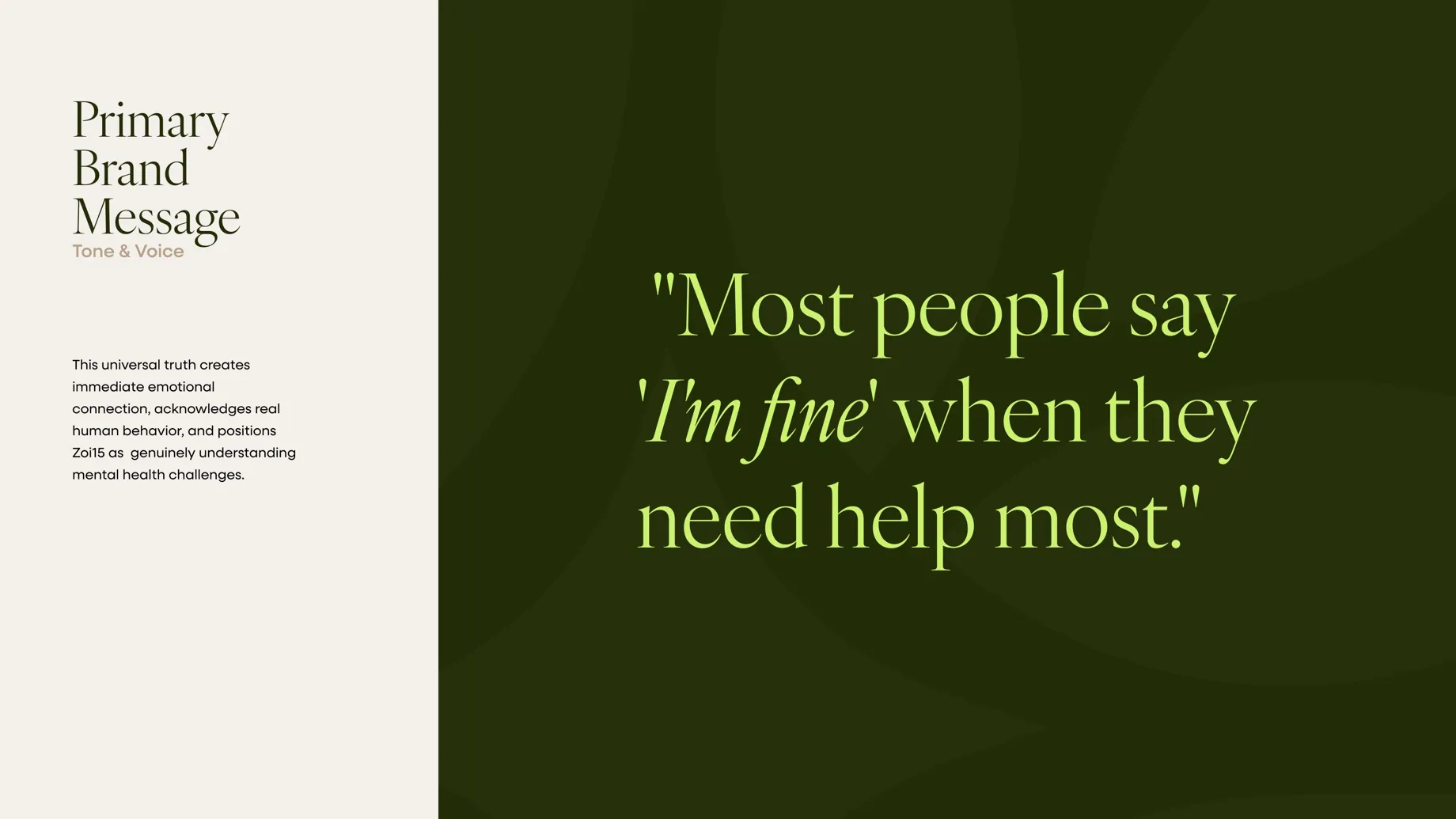 Most people say I’m fine when they need help most